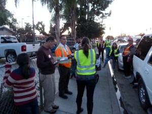Wendy Alfsen, second from left, helps lead a recent walk audit in Kern County. Image: Local Government Commission