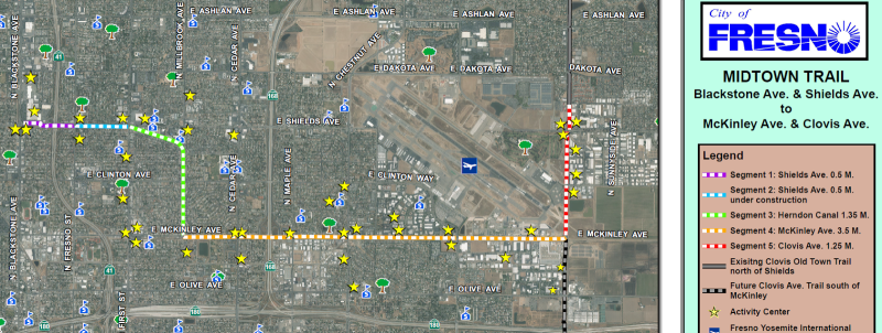 The Fresno Midtown bike trail will receive funding to close this gap.