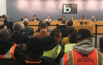 Thursday's BART Board meeting was packed with members of local labor unions. Image: Melanie Curry/Streetsblog