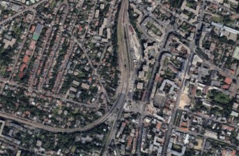 At Bourg-la-Reine, outside Paris, the rail station is surrounded by dense, mixed-use development and walkable streets. Image: Google Maps