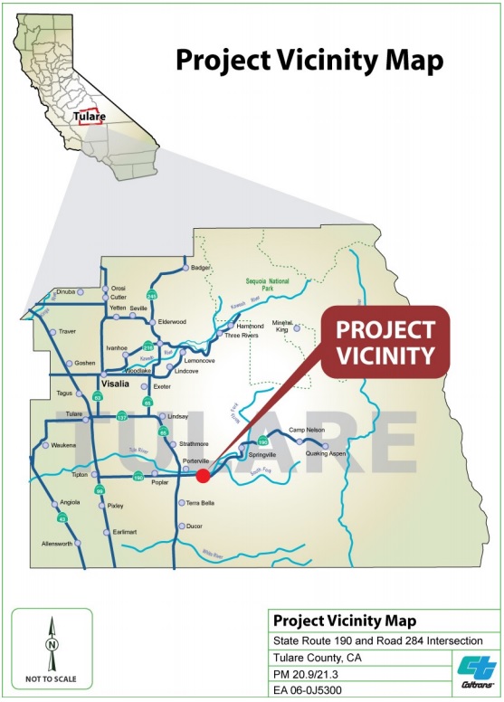 Weathering some local critcism, Caltrans recently completed its CA-190 roundabout, a needed safety improvement at a formerly deadly rural intersection. Image via Caltrans