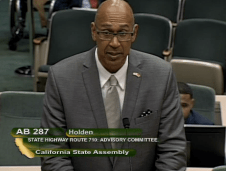 Assemblymember Chris Holden (D-Pasadena) presenting his bill to the Assembly Transportation Committee. Image: Screengrab from CA TV