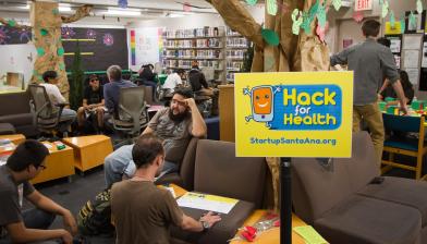 Community Members came together Saturday to pitch their ideas for a health app to be used by local residents in the Anaheim-Garden Grove-Santa Ana area. Credit: Downtown, Inc.