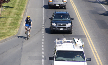 When people who bike get behind the wheel of a car, their attitudes toward cyclists are influenced by the type of bike trips they make. Photo: John Luton/Flickr