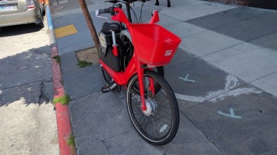 A "Jump" Electric Dockless Share Bike. The company that runs the Jump system will have to pay SFMTA a permit fee. Photo: Streetsblog/Rudick