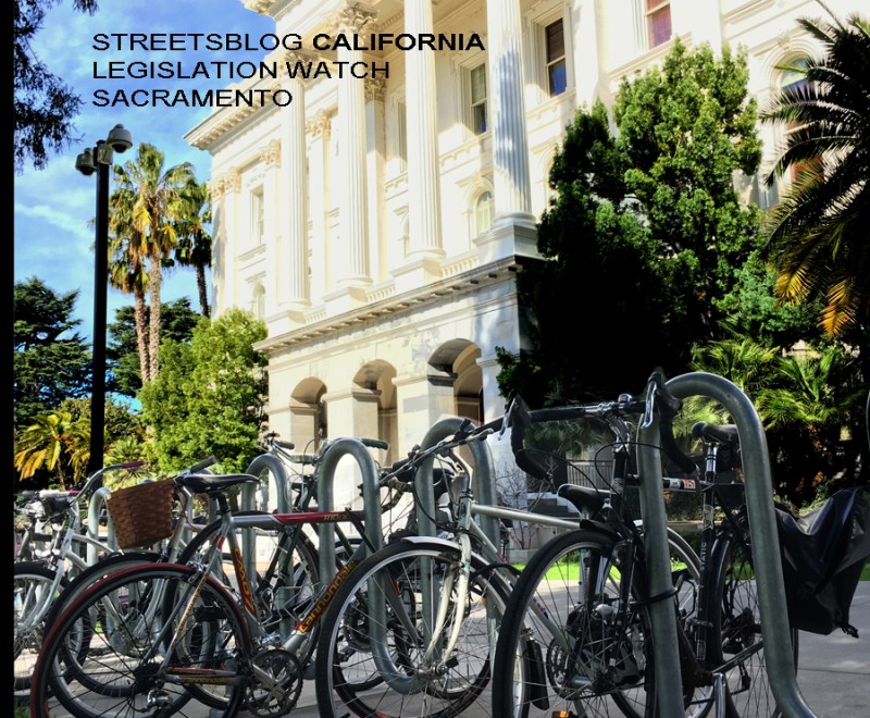 Bikes parked in front of the California State Capitol building in Sacramento