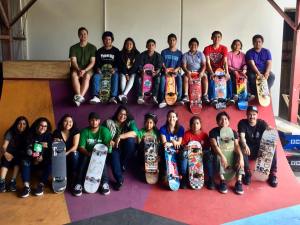 Youth for Active and Safe Communities (YASC) are working to get more skate parks in Santa Ana and to include skating as a mode of travel when planning and managing streets and public spaces. Image: KidWorks