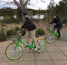 LimeBike dockless bike share at Ken Malloy Harbor Regional Park. All photos by Joe Linton/Streetsblog L.A.