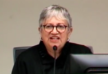 California Air Resources Board chair Mary Nichols addresses the board last week. Image: Air Resources Board (screengrab)