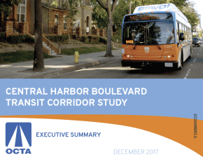 Findings from Orange County Transportation Authority's Central Harbor Boulevard Transit Corridor Study were presented to the board and approved Monday. The study, which compiled outreach and technical evaluation, scored light rail and bus rapid transit  highest. Image: OCTA