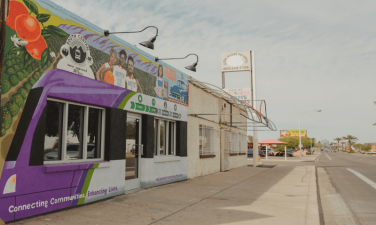 Federal funding for projects like the South Central Light Rail in Phoenix, shown here in mural form, is much more uncertain under the Trump administration. Photo: Valley Metro