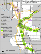 Sacramento's 23 light rail stations will have restrictions on what kind of development can happen nearby. Image: City of Sacramento