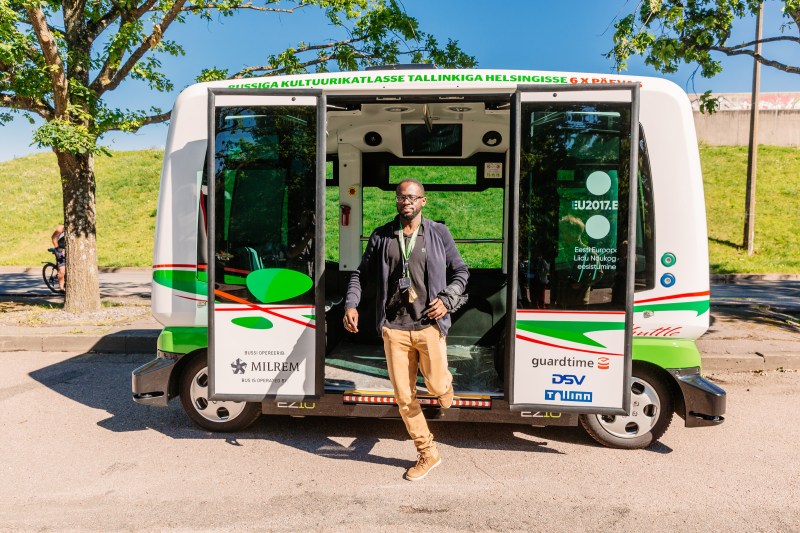 A self-driving minibus being deployed in Estonia. Image: Arno Mikkor, Wikimedia