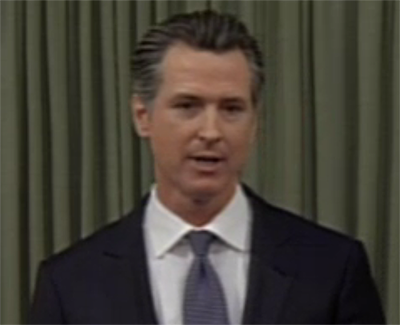 Governor Gavin Newsom in January