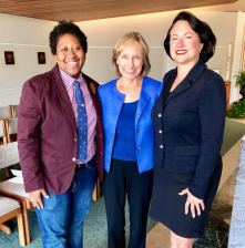 Tamika Butler, left, when she was sworn in as CTC commissioner. CTC Executive Director Susan Bransen and Commissioner Hilary Norton are with her. Image: Susan Bransen via Twitter