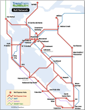 Proposed hubs for a "rail-like rubber tire" transit system called ReX. Image via TransForm