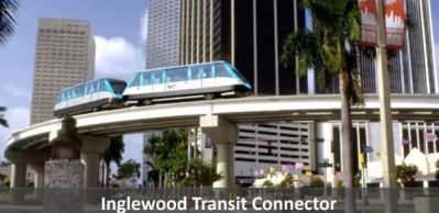 L.A. County's city of Inglewood received nearly $95.2M in CA TIRCP funding for its planned people mover connecting Metro light rail to the SoFi Stadium.  Rendering via Envision Inglewood