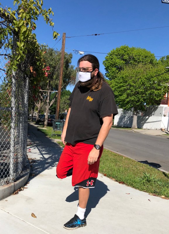Streetsblog LA's founding editor, and regular contributor to Streetsblog California, takes a walk by his kids' school. They're mapping out a route for #Walk4Streetsblog. Photo: Mary Leigh Newton, age 7.
