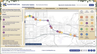 map of Gold Line