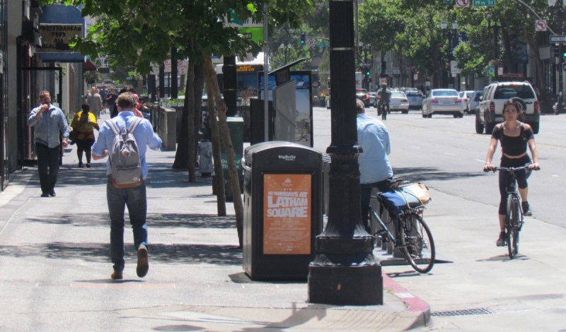 Walking, biking, and transit are the most energy efficient and non-polluting forms of travel, but they need support and encouragement. Photo: Melanie Curry/Streetsblog