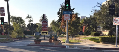 traffic diverter at intersection