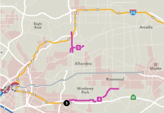 Map showing location of active transportation projects