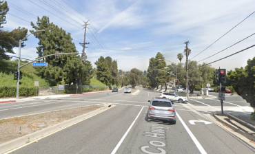 The road near where Tiger Woods crashed got the blame for being too easy to speed along. Image from Google Streetview