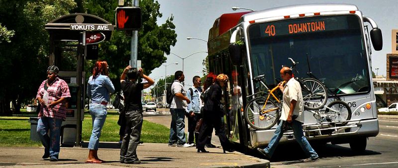 San Joaquin Metro Express at Delta College, pre-pandemic. Photo: San Joaquin RtD