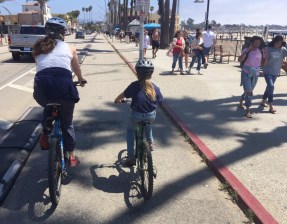 Santa Cruz Beach Street protected bike lane. More of this, sooner.