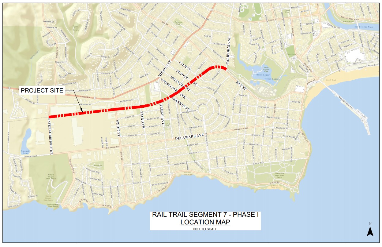 Santa Cruz Rail Trail map