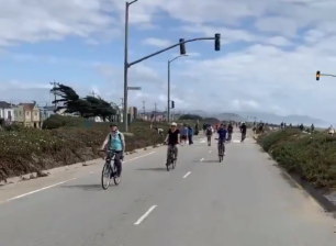 San Francisco's Great Highway after it was given the "freeways to boulevard" treatment in April, 2020. Photo: Matt Brezina's twitter