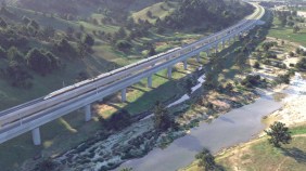 A rendering of the Pacheco pass alignment. Image: CaHSRA