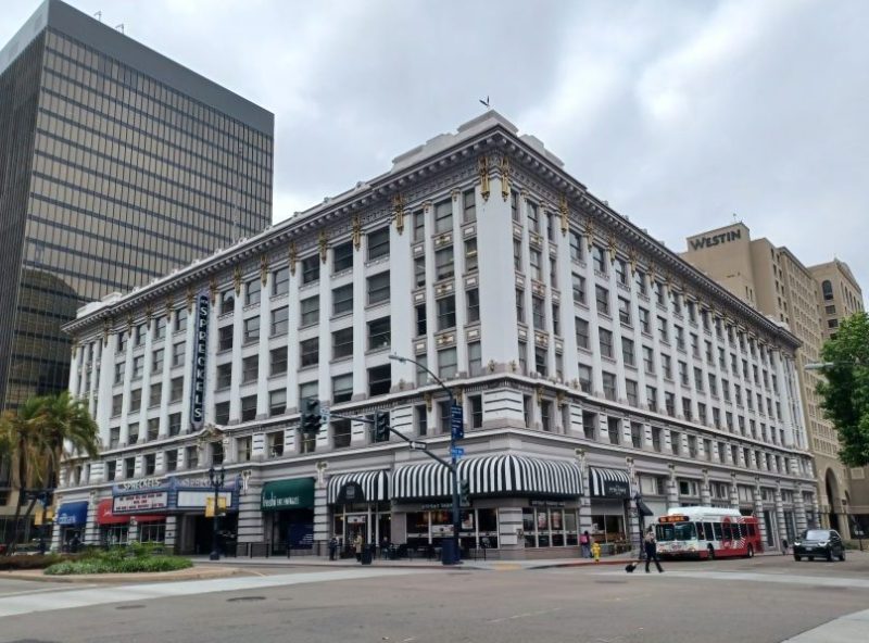 An older building in San Diego. Cities didn't use to build so much parking. Photo by David Barboza